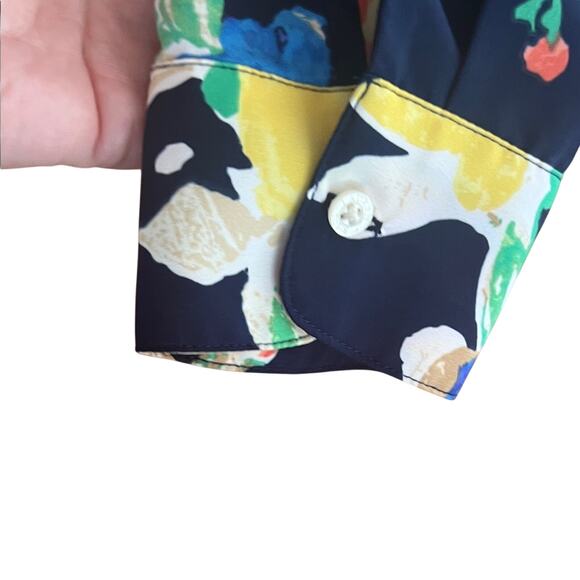 Lauren Ralph Lauren Navy Floral Blouse - Picture 5 of 6